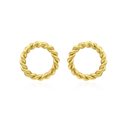 Twisted Ring Of Rope Stud Earrings