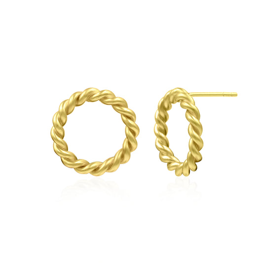 Twisted Ring Of Rope Stud Earrings