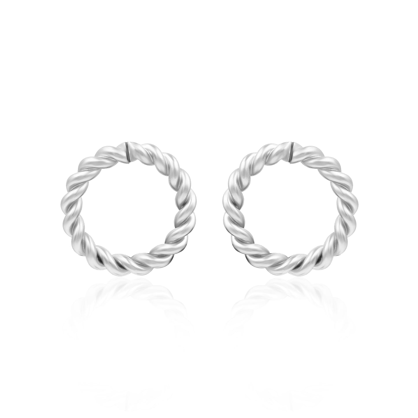 Twisted Ring Of Rope Stud Earrings