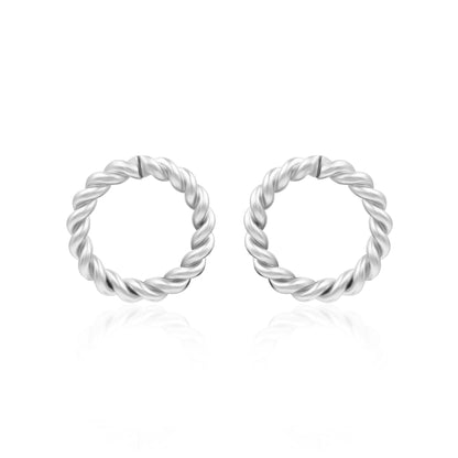 Twisted Ring Of Rope Stud Earrings