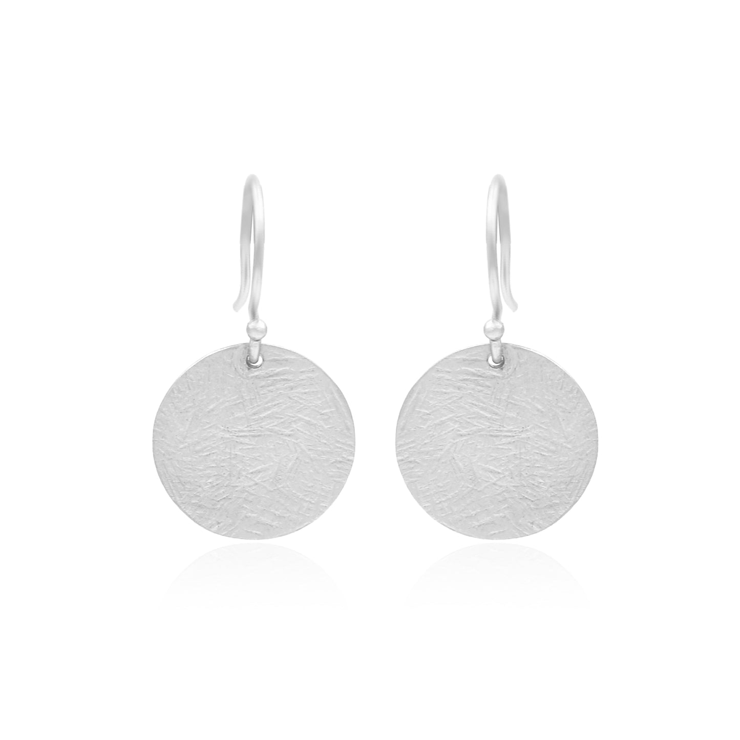 Round Disc Hook Earrings