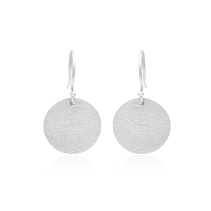 Round Disc Hook Earrings