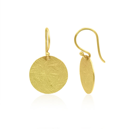 Round Disc Hook Earrings