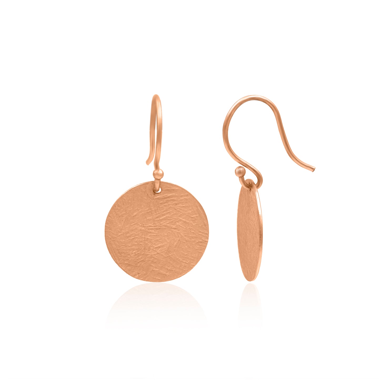 Round Disc Hook Earrings