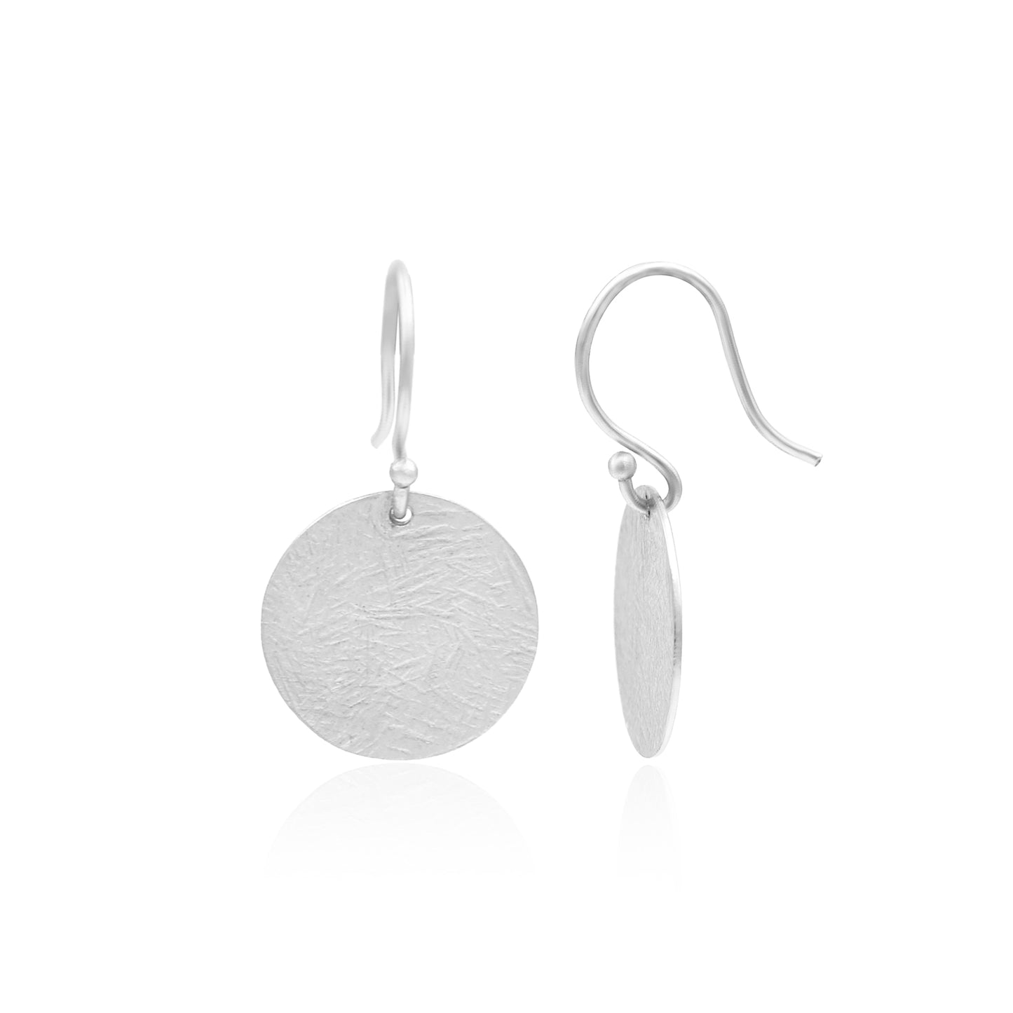 Round Disc Hook Earrings