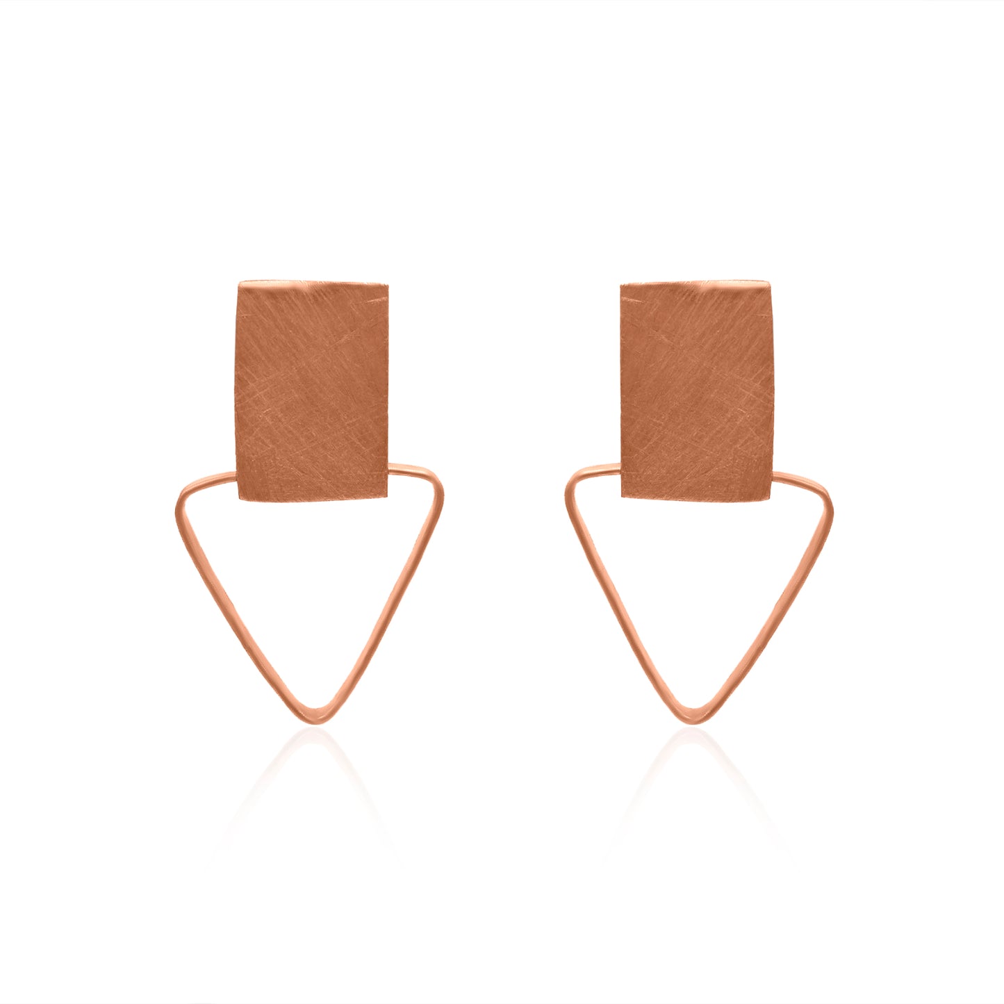 Square Holding Triangle Stud Earrings