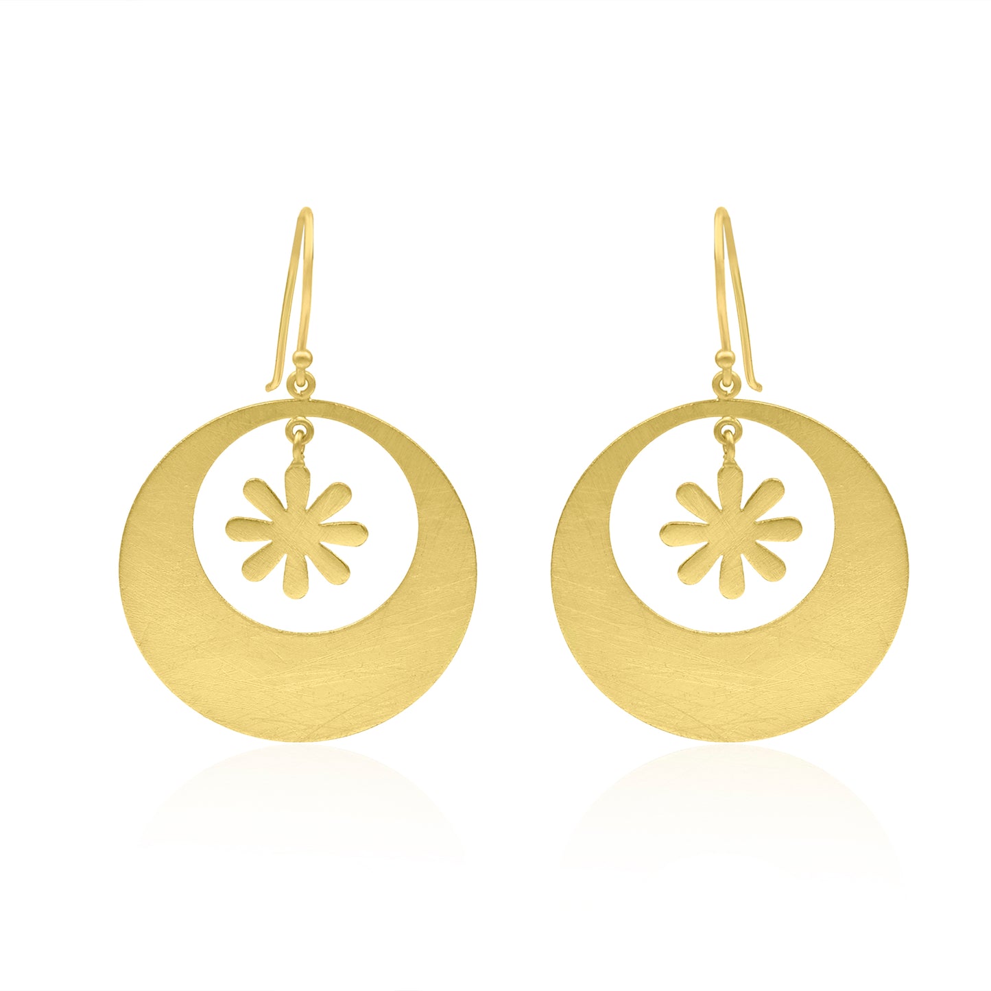 Wrapped In Circle Floral Hook Earrings