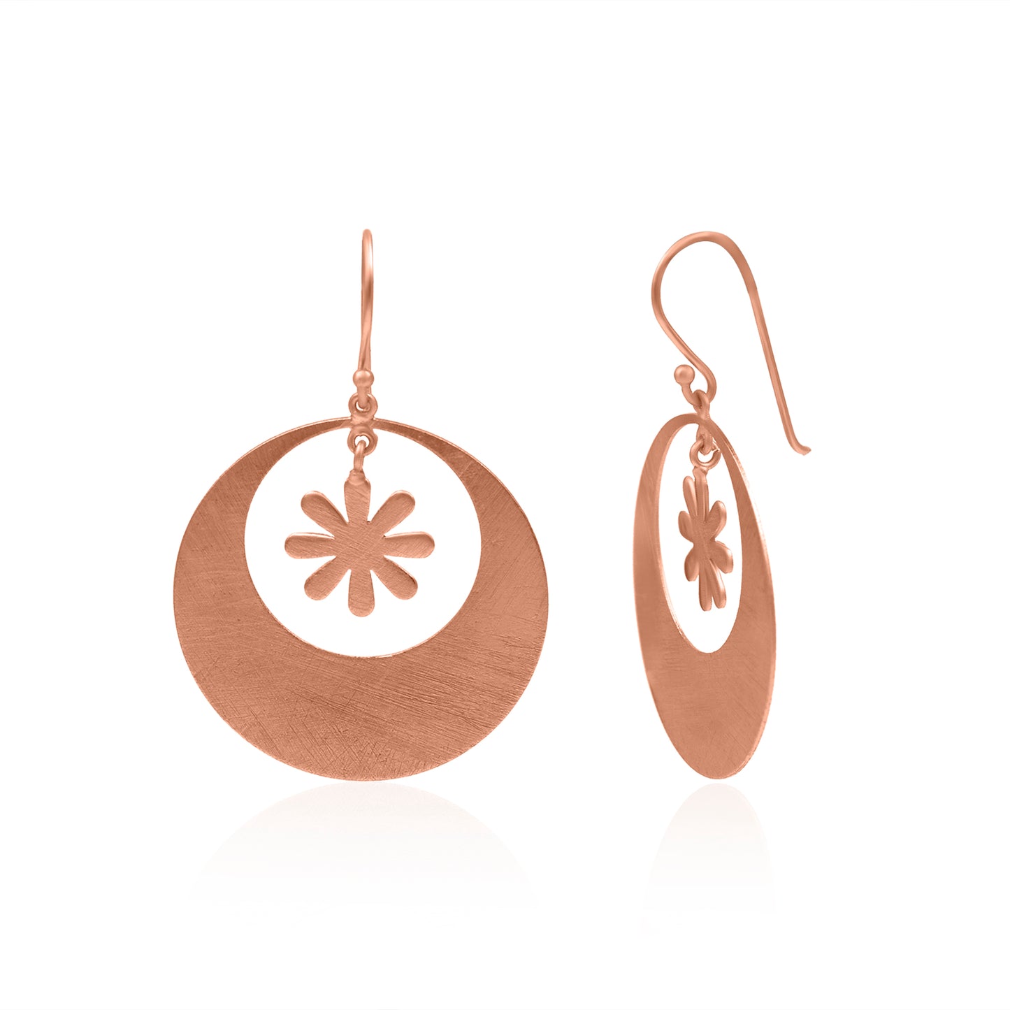 Wrapped In Circle Floral Hook Earrings