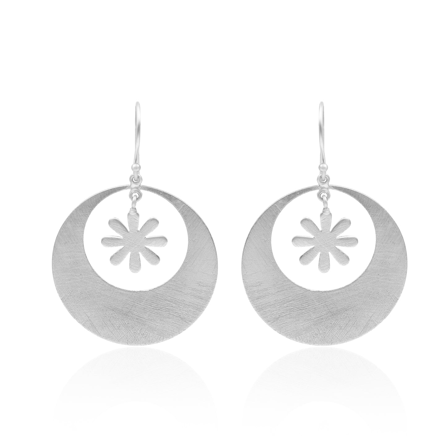 Wrapped In Circle Floral Hook Earrings