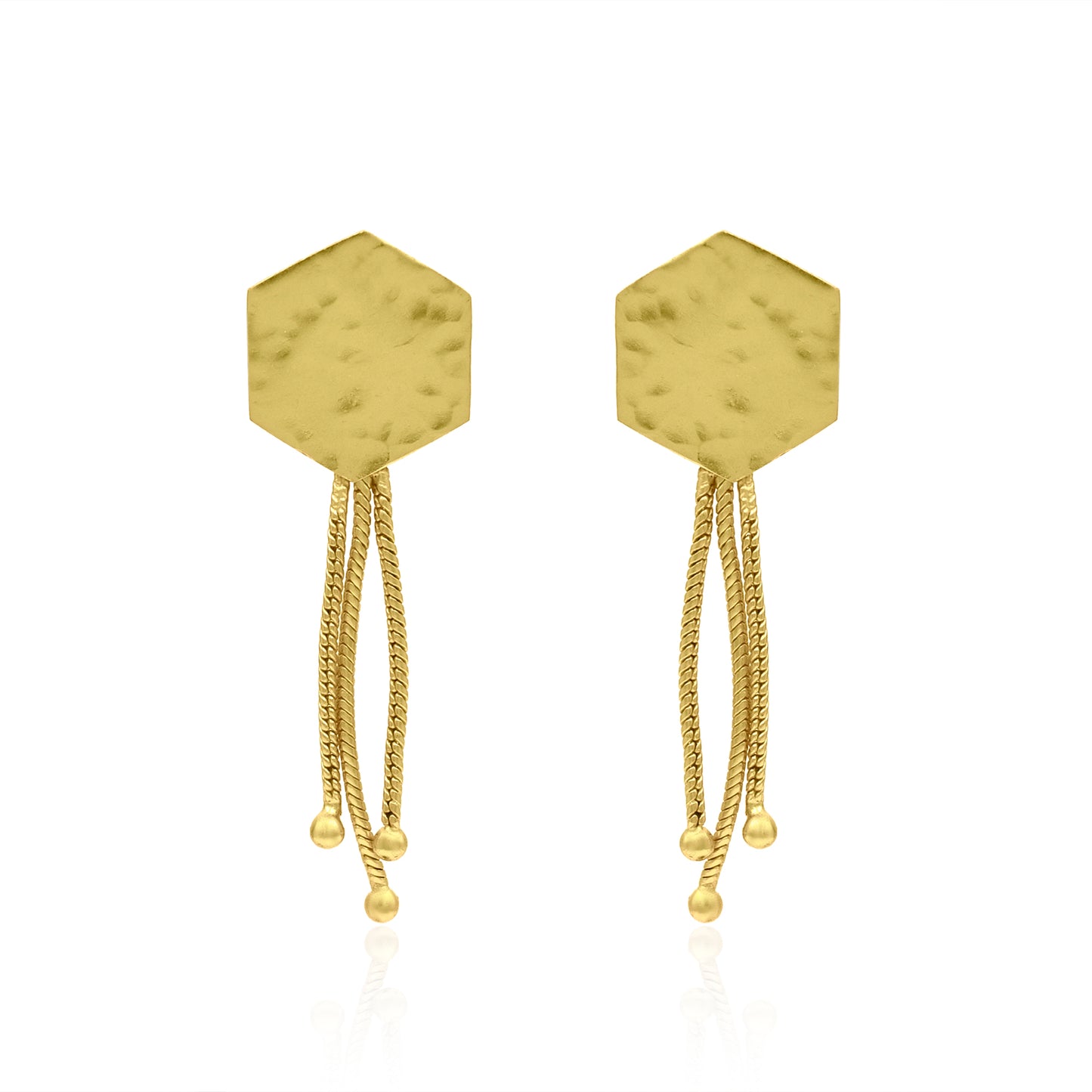 Hexagon Fall Stud Earrings