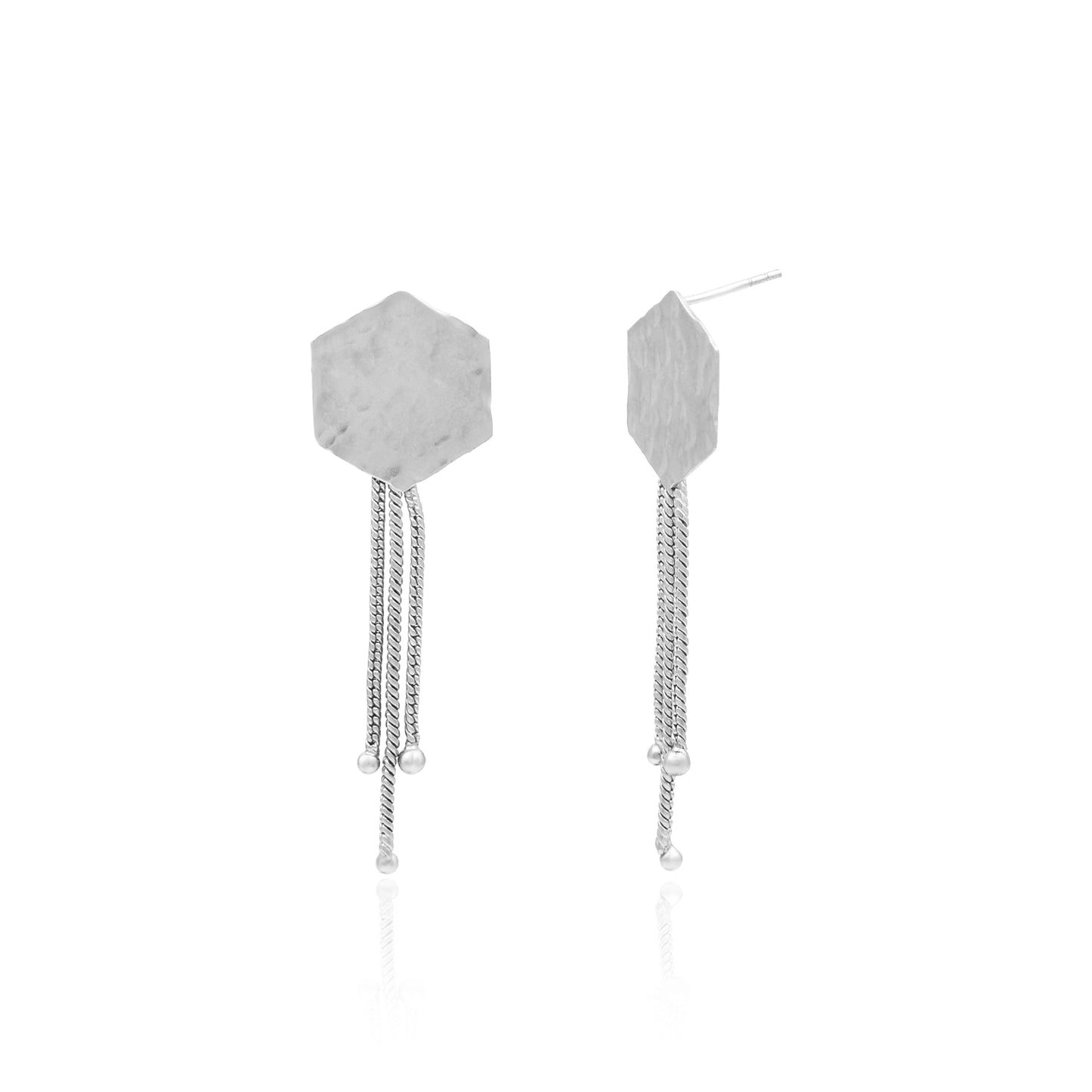 Hexagon Fall Stud Earrings