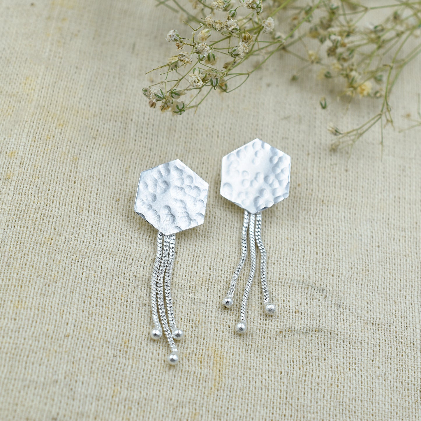 Hexagon Fall Stud Earrings