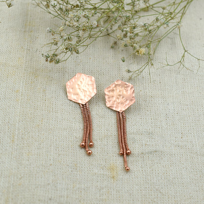Hexagon Fall Stud Earrings