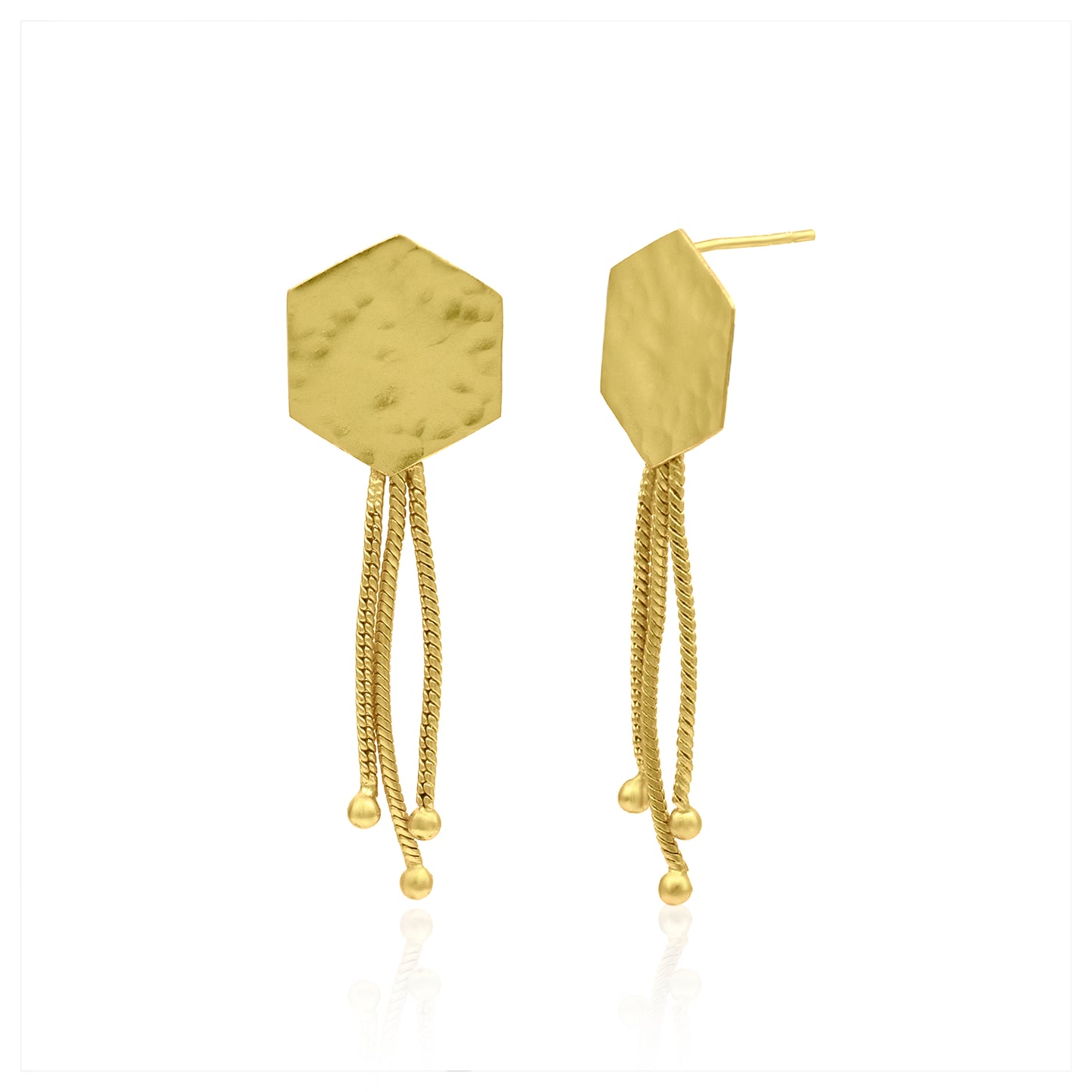 Hexagon Fall Stud Earrings