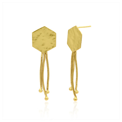 Hexagon Fall Stud Earrings