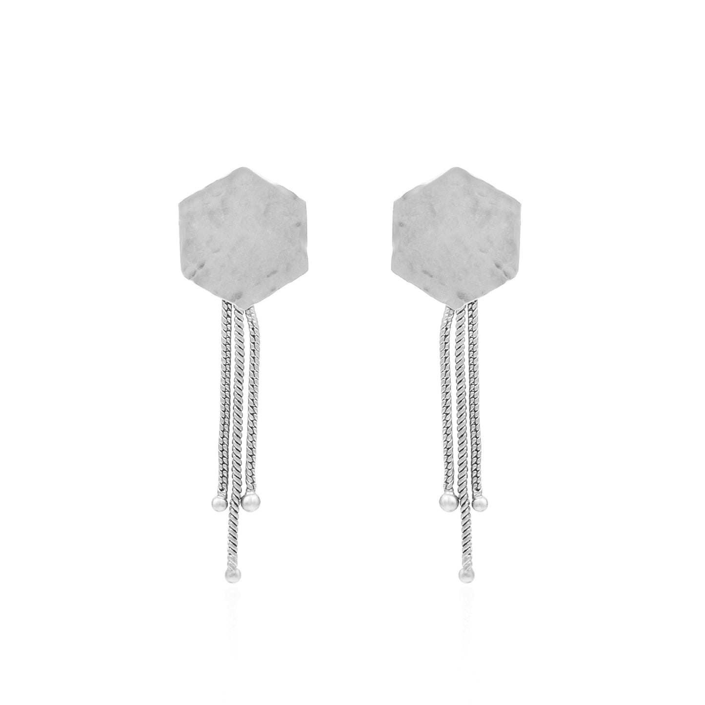 Hexagon Fall Stud Earrings