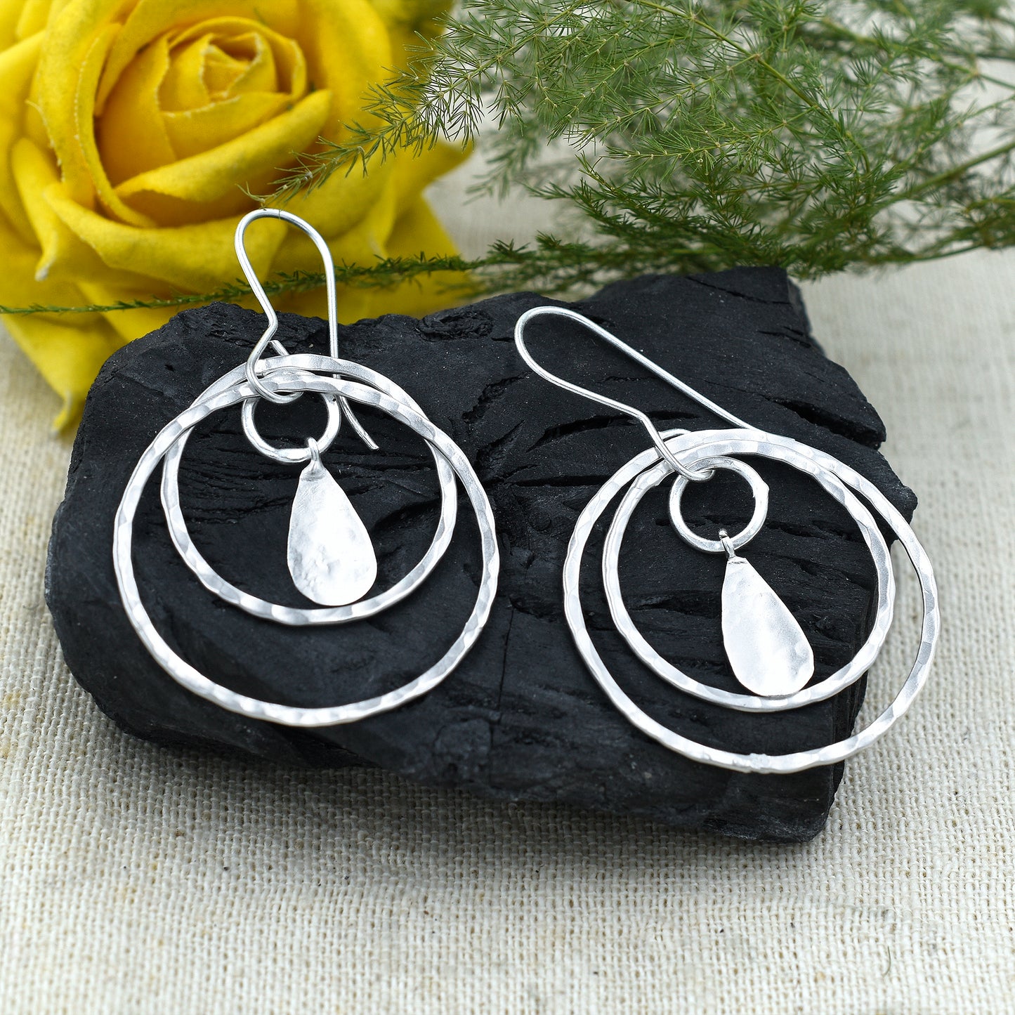 Luminous Drop Circle Hook Earrings