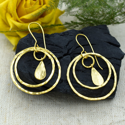 Luminous Drop Circle Hook Earrings