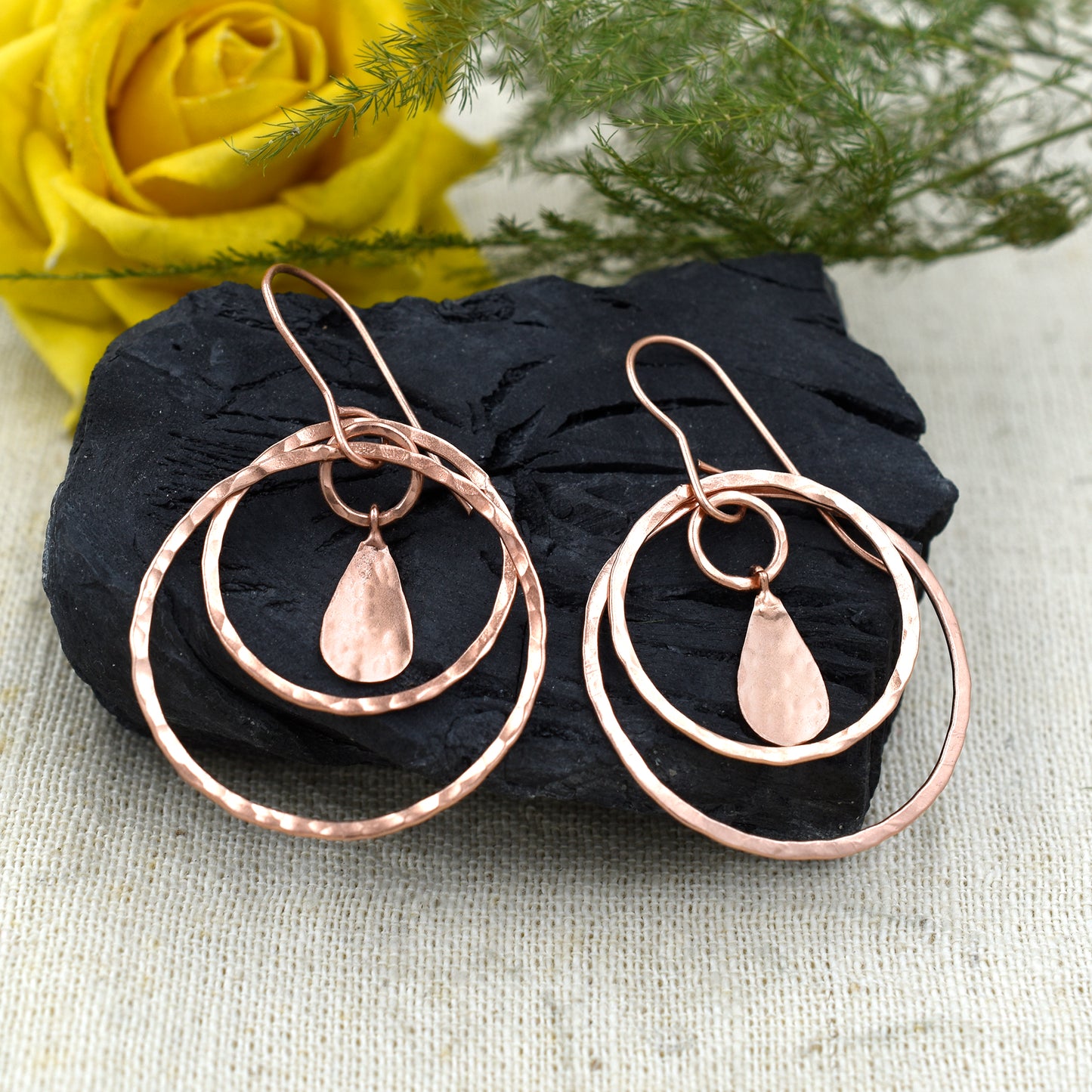 Luminous Drop Circle Hook Earrings