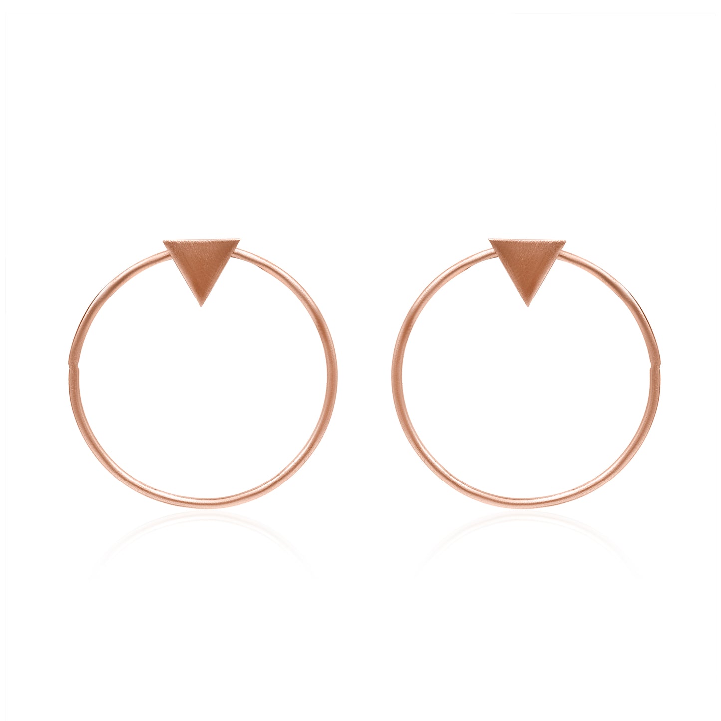 Triangle On A Ring Stud Earrings