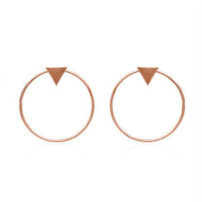 Triangle On A Ring Stud Earrings