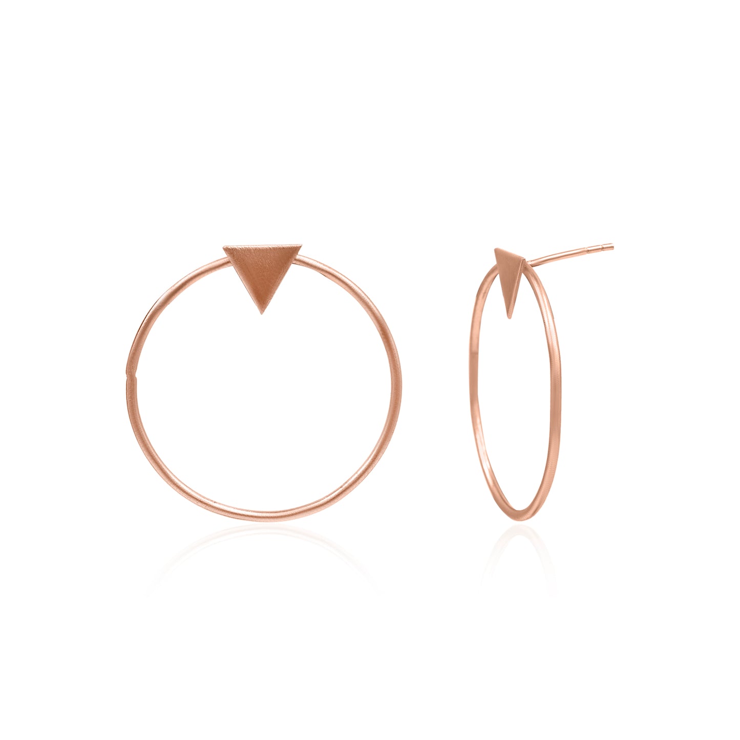 Triangle On A Ring Stud Earrings