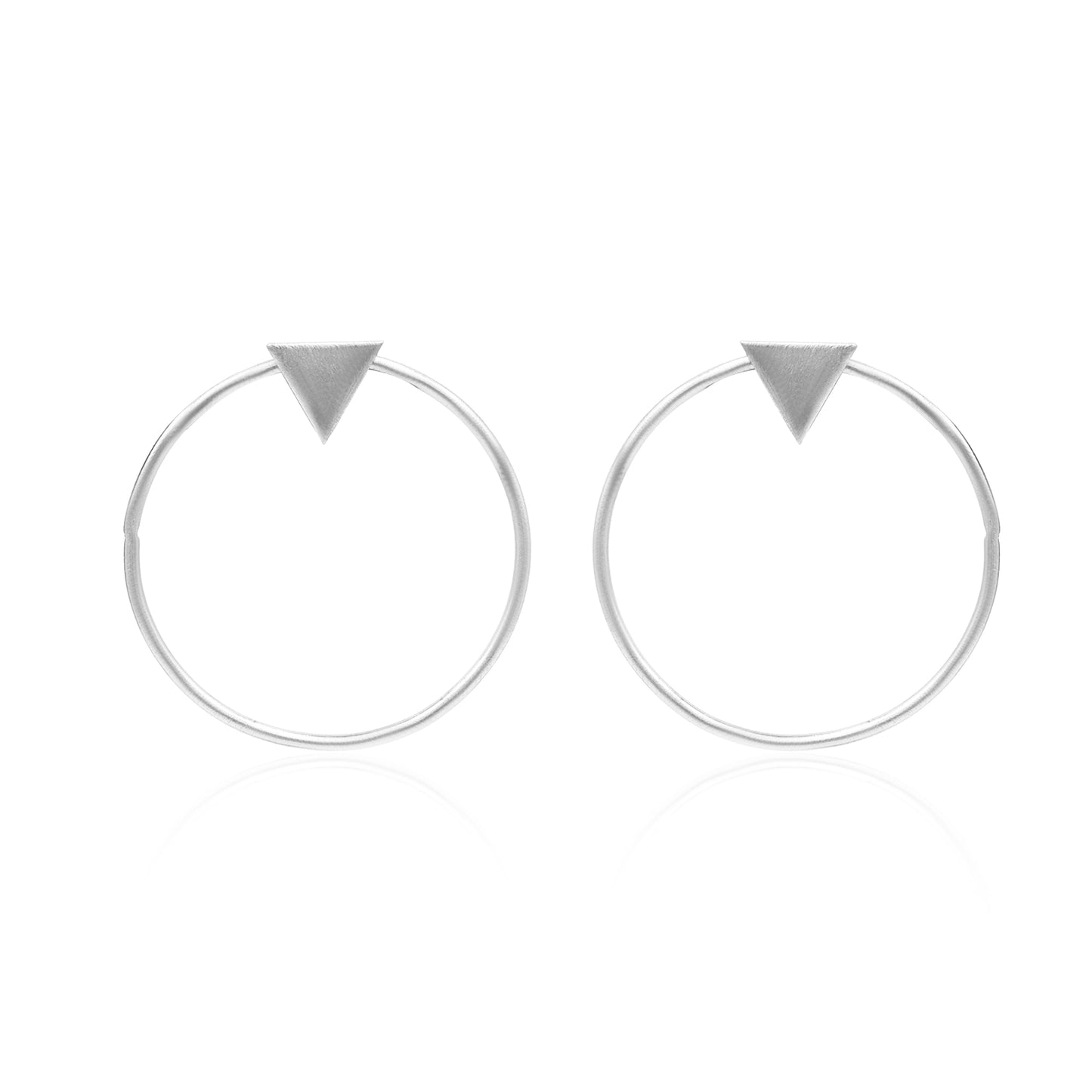 Triangle On A Ring Stud Earrings