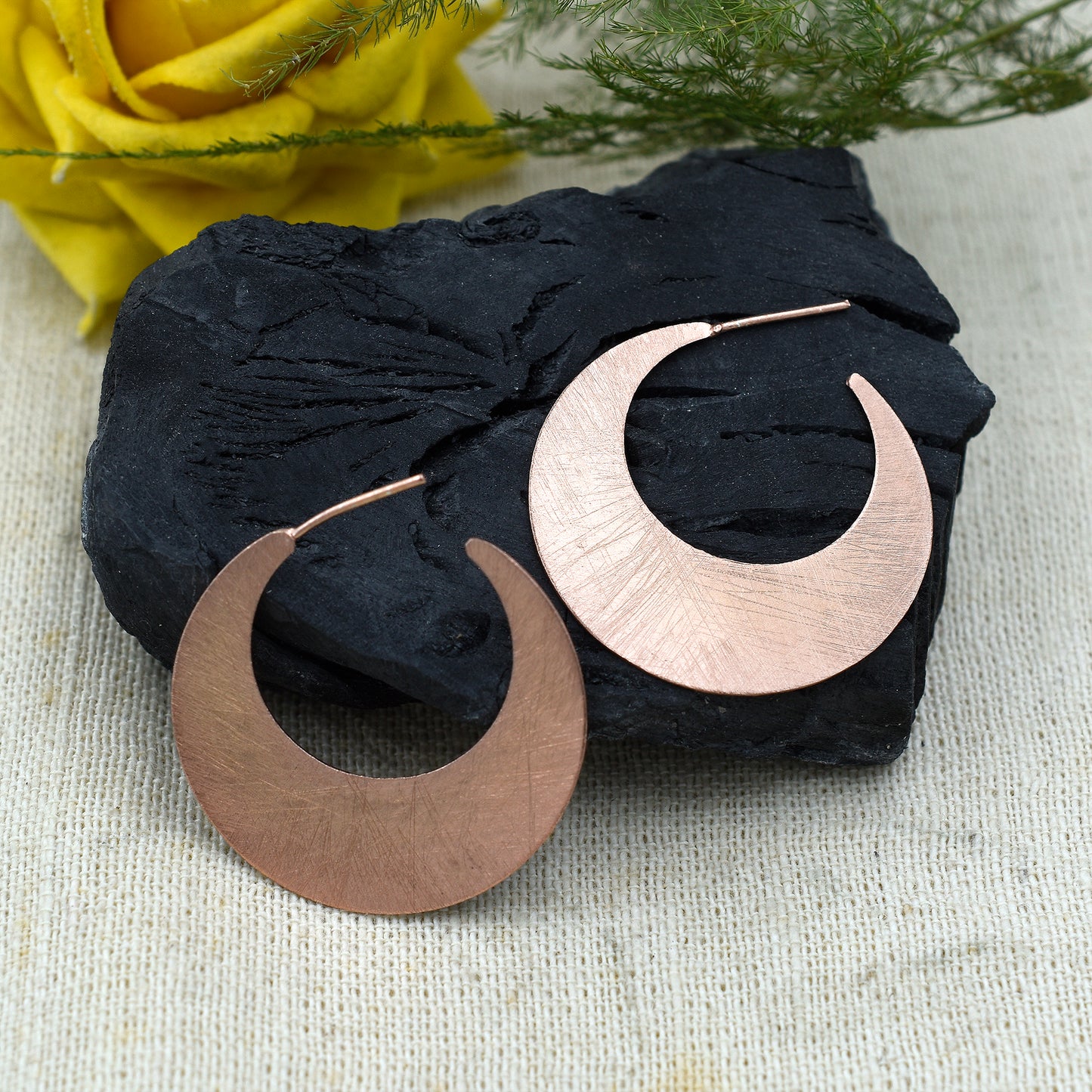 Crescent Moon Hoop Earrings