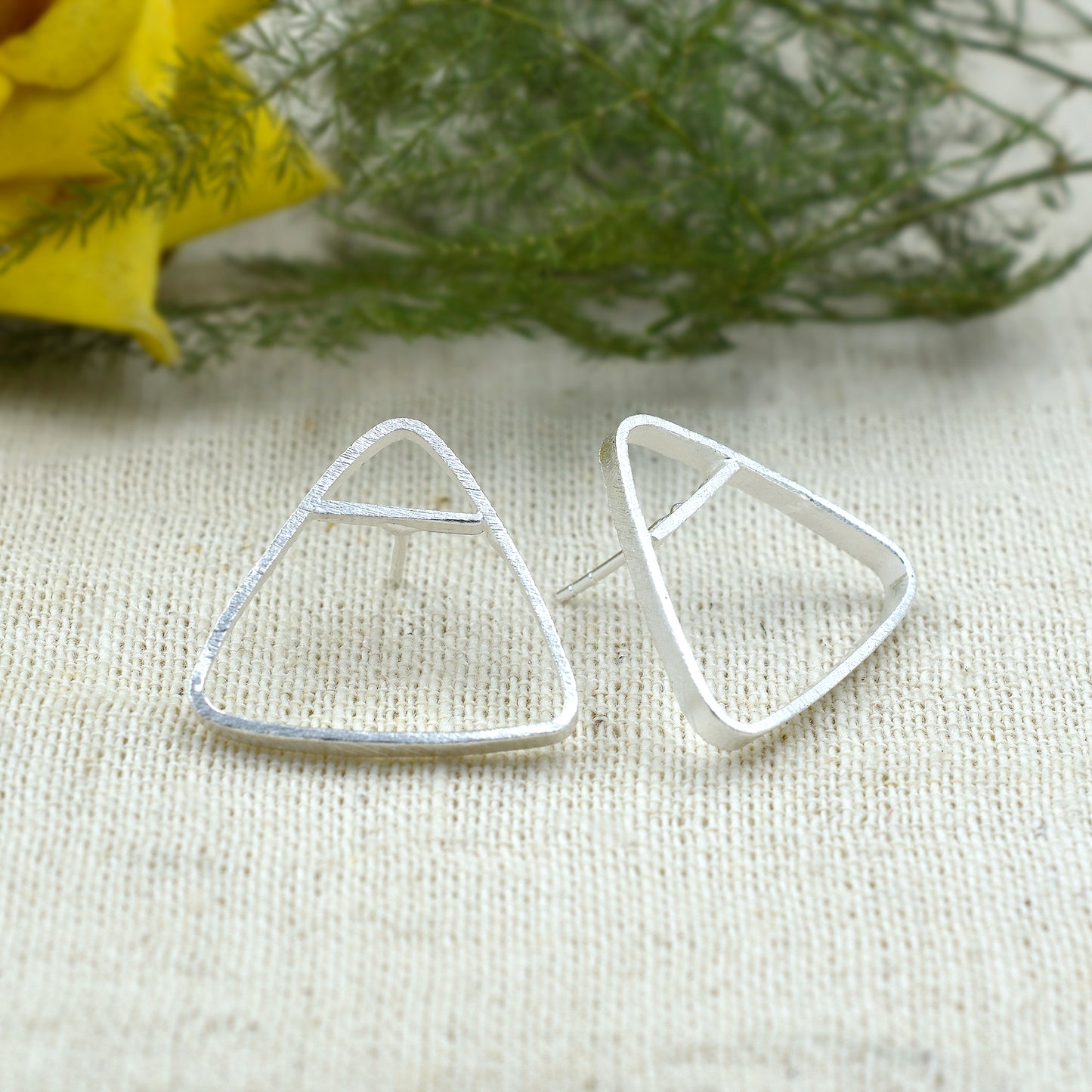 Dainty Tiny Triangle Stud Earrings