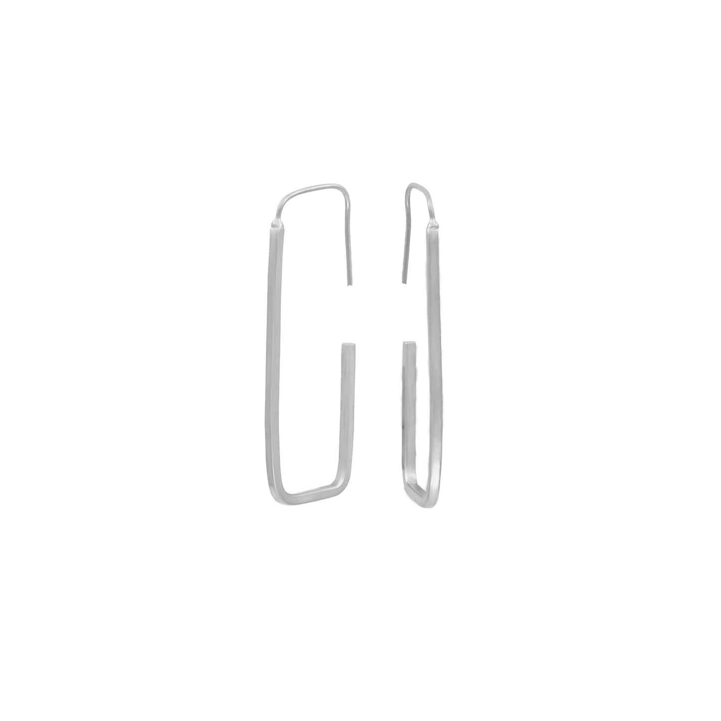 Open Rectangle Hoop Earrings