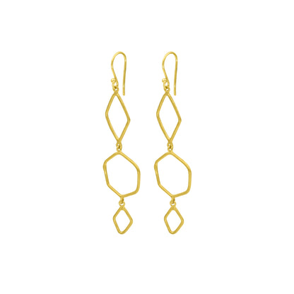 String Of Polygons Hook Earrings