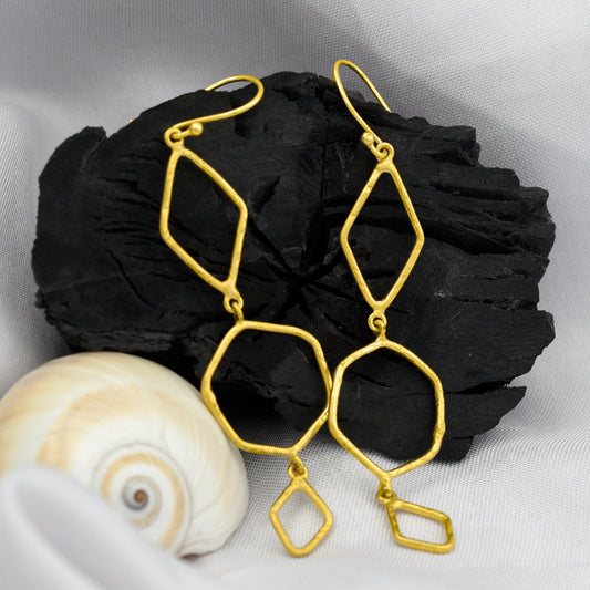 String Of Polygons Hook Earrings