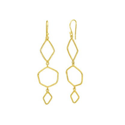 String Of Polygons Hook Earrings