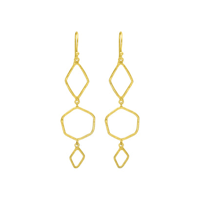 String Of Polygons Hook Earrings