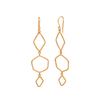 String Of Polygons Hook Earrings