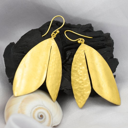 Twins Leaf Hook Earrings