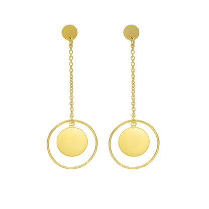 Delicate Connection Of Circle Stud Earrings