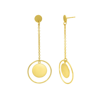 Delicate Connection Of Circle Stud Earrings