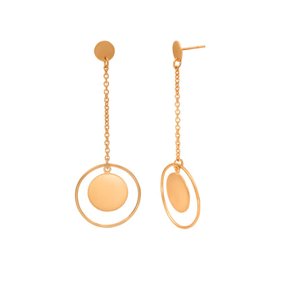 Delicate Connection Of Circle Stud Earrings