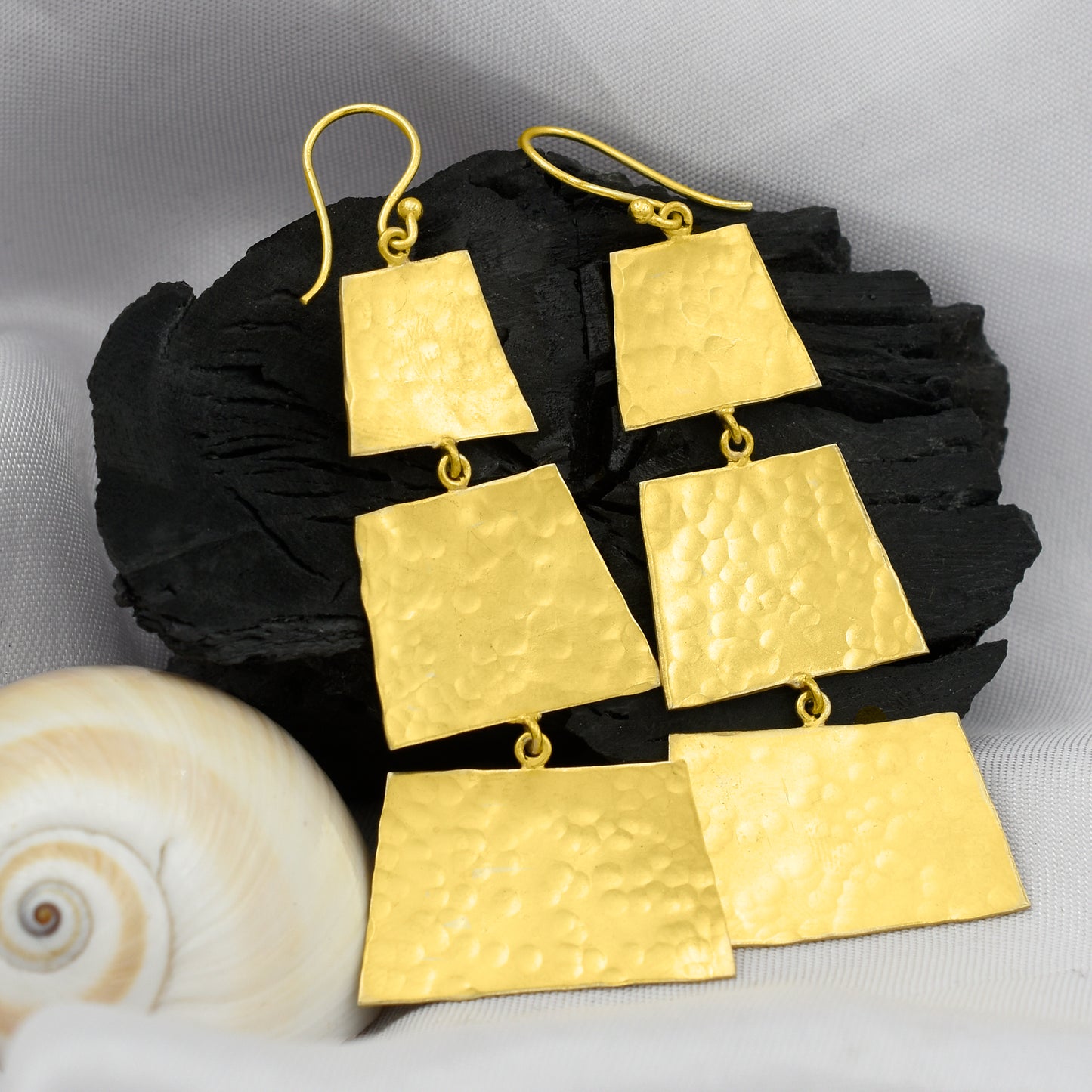 Rectangular Pyramid Hook Earrings