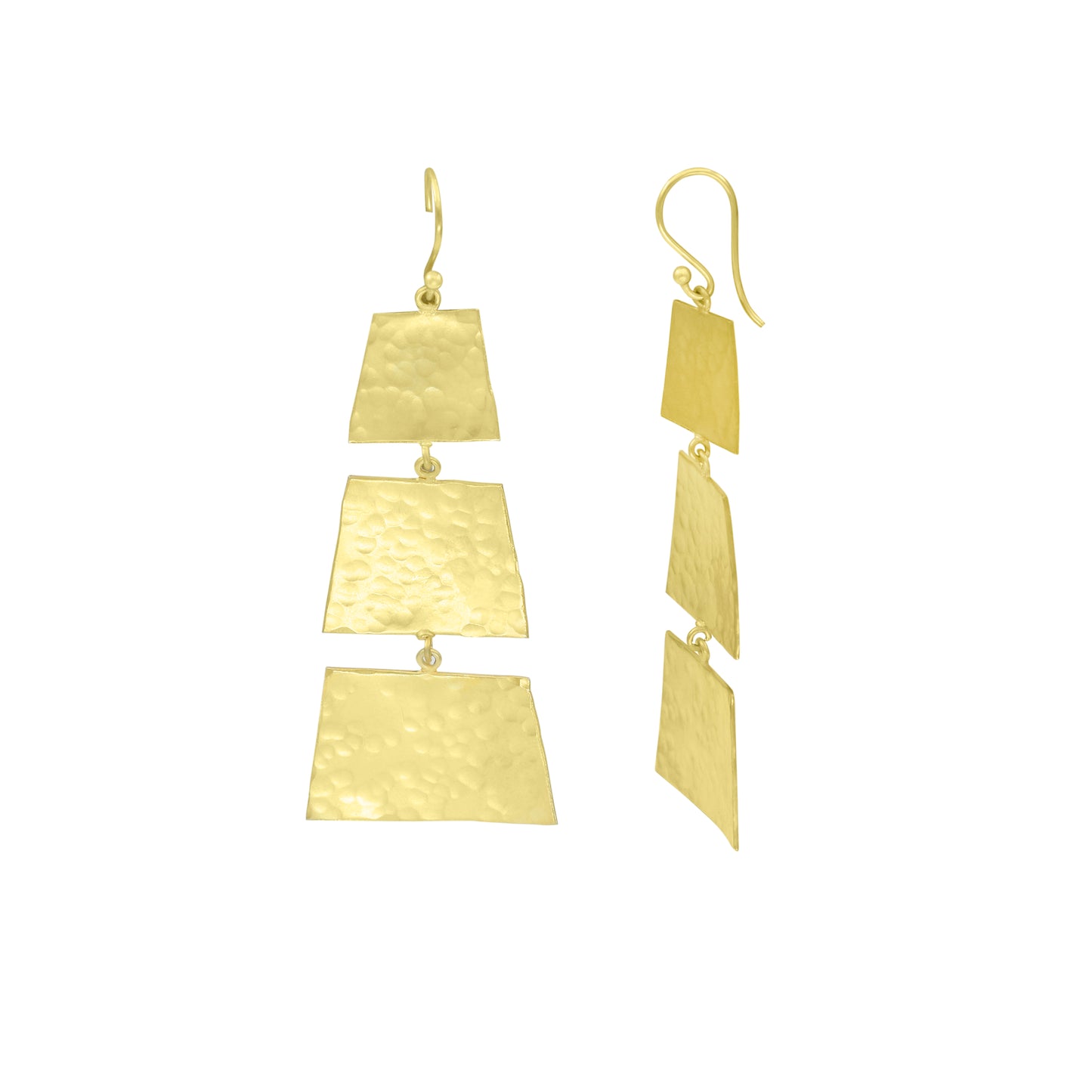 Rectangular Pyramid Hook Earrings