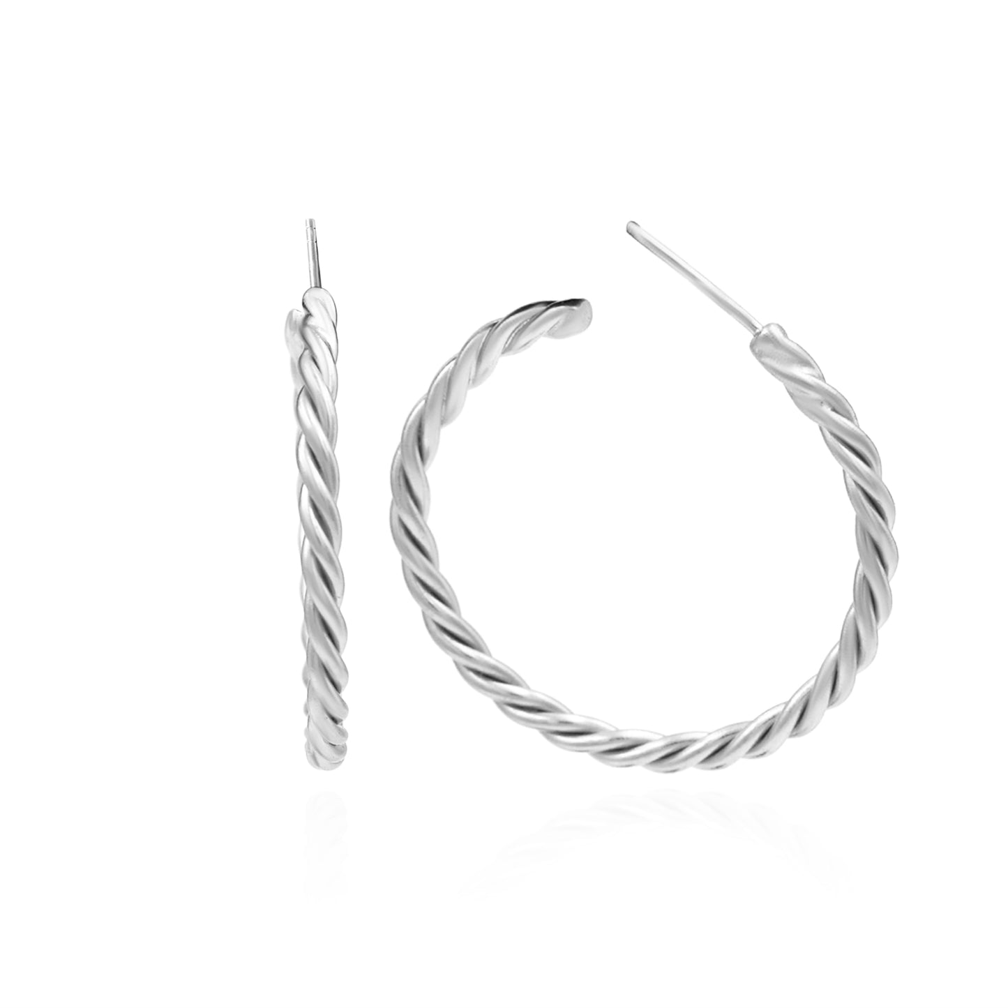 Spiral Loop Of Ring Hoop Earrings