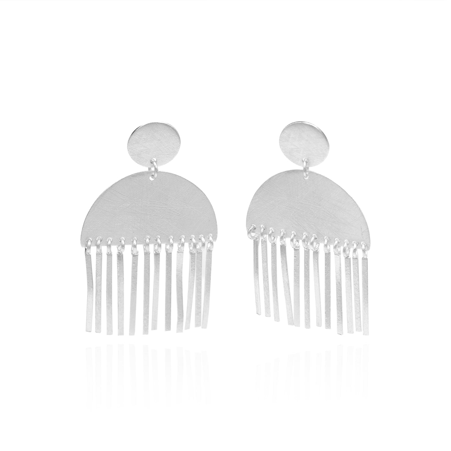 Tassels Of Semicircle Stud Earrings