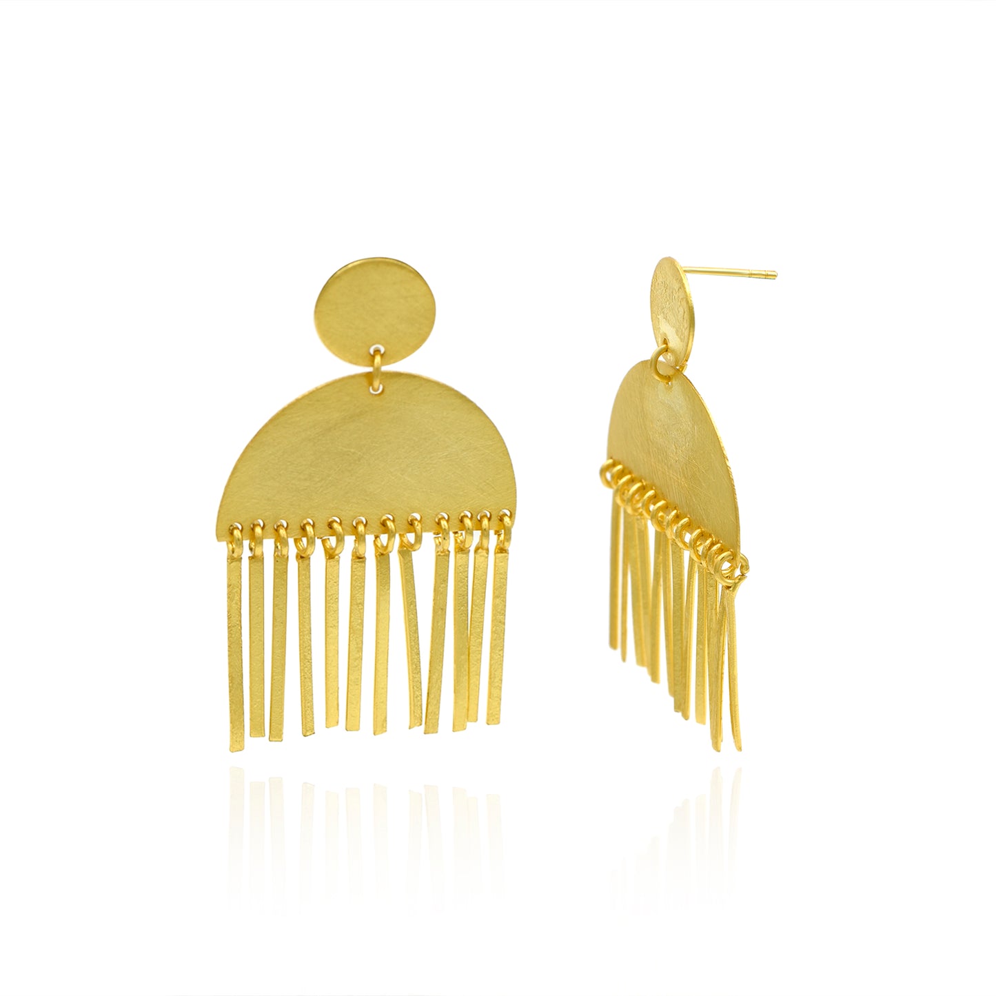 Tassels Of Semicircle Stud Earrings