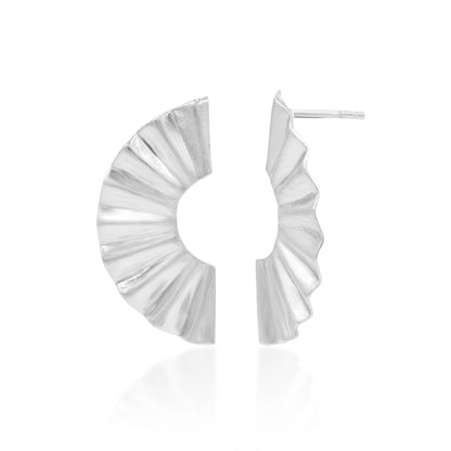 Half and Half Chunky Stud Earrings