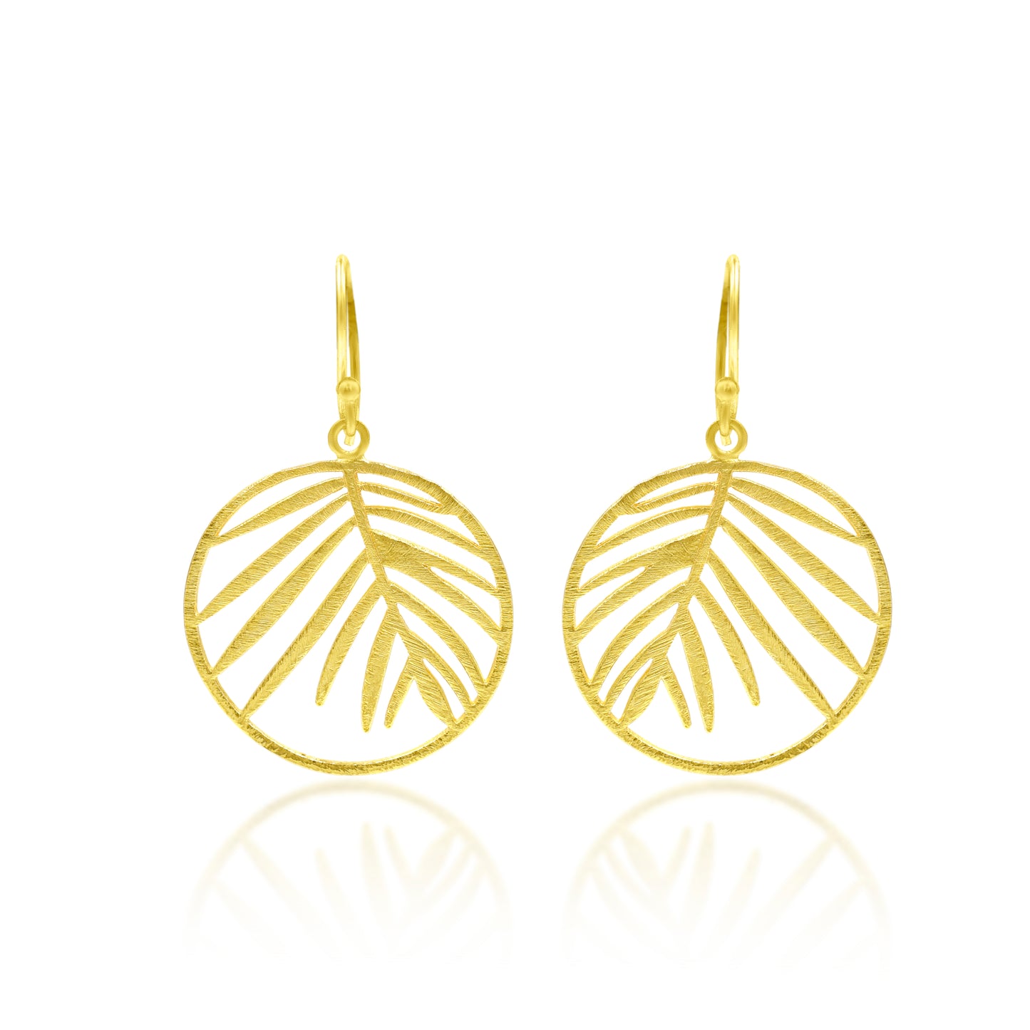 Leaf In A Ring Hook Earrings