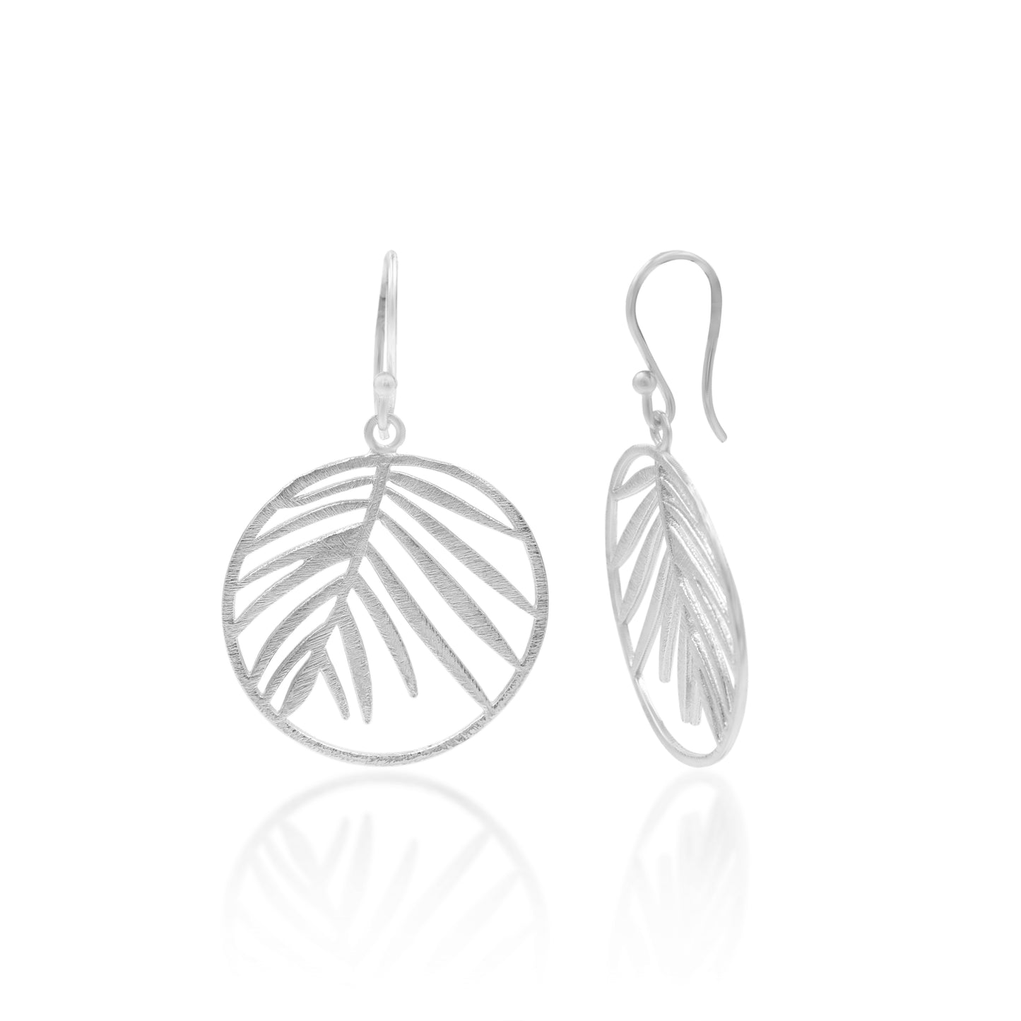 Leaf In A Ring Hook Earrings