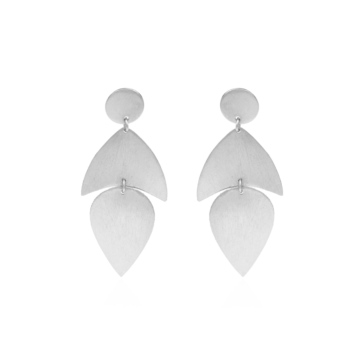 Inverted Leaf Fall Stud Earrings