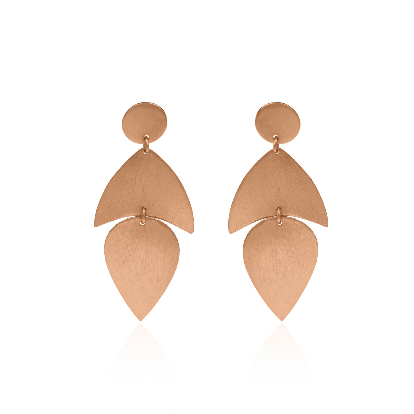 Inverted Leaf Fall Stud Earrings