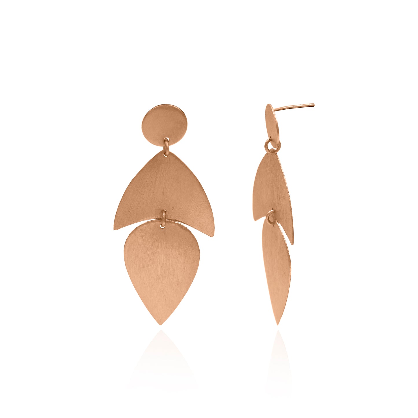 Inverted Leaf Fall Stud Earrings